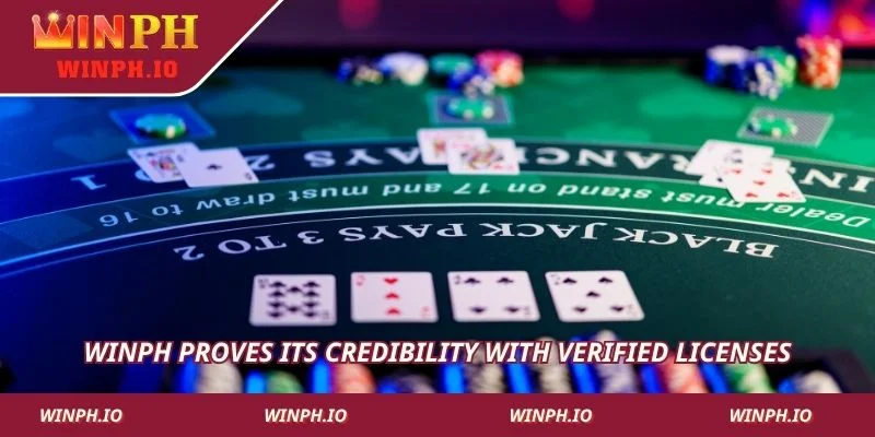WINPH chứng minh uy tín của mình bằng các giấy phép đã được xác minh.